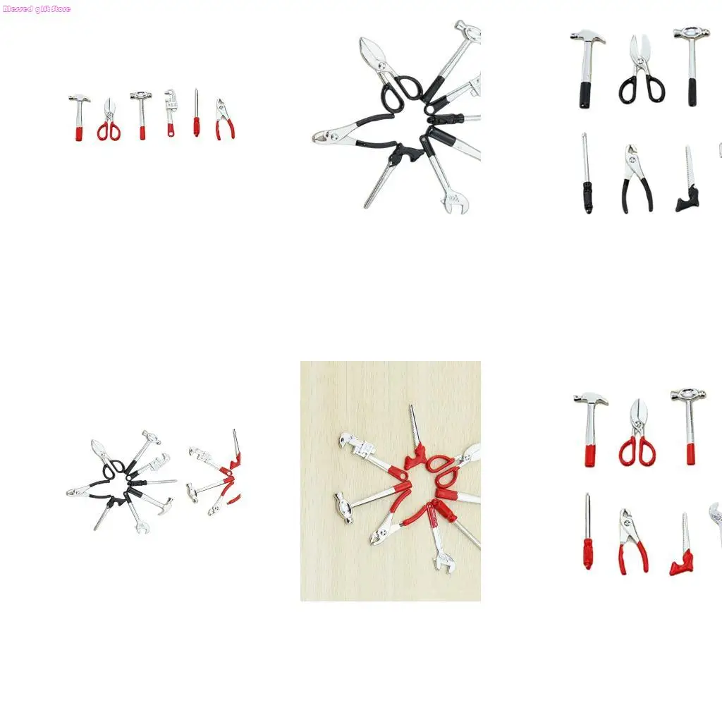 D0JC Role Play Tool Set 8pcs Children Safe Hammer And Wrench Toy Doll House Scene Display Accessories Craft Model Project Kits