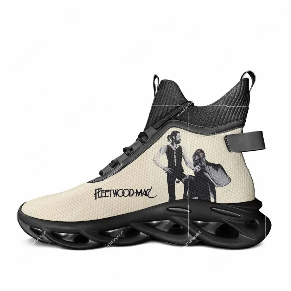 

Кроссовки Fleetwood Mac High Top Flats: мужские и женские повседневные кроссовки в стиле поп-рок, сетчатая обувь для бега, индивидуальный дизайн