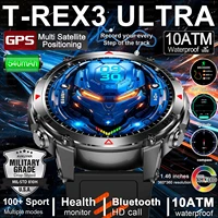 T-REX3 hombres GPS deportes al aire libre SmartWatch calidad militar AMOLED pantalla HD ritmo cardíaco BT llamada 10ATM pulsera impermeable
