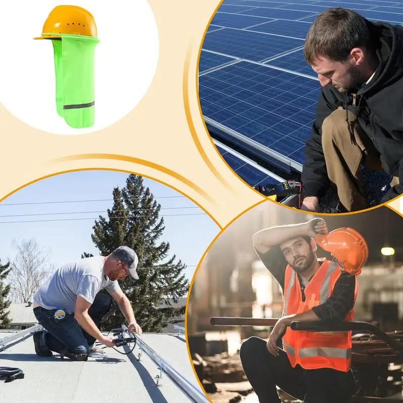 Hardhat-parasol de malla reflectante para el cuello, sombrero duro transpirable, protección para el cuello, visera para trabajos en edificios