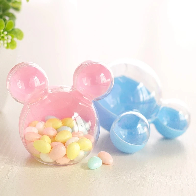 Disney Mckey Mouse 1pcs/lot Plastic Candy Box Kids Minnie Birthday Party Decoration Candy Box Baby Shower Supplies