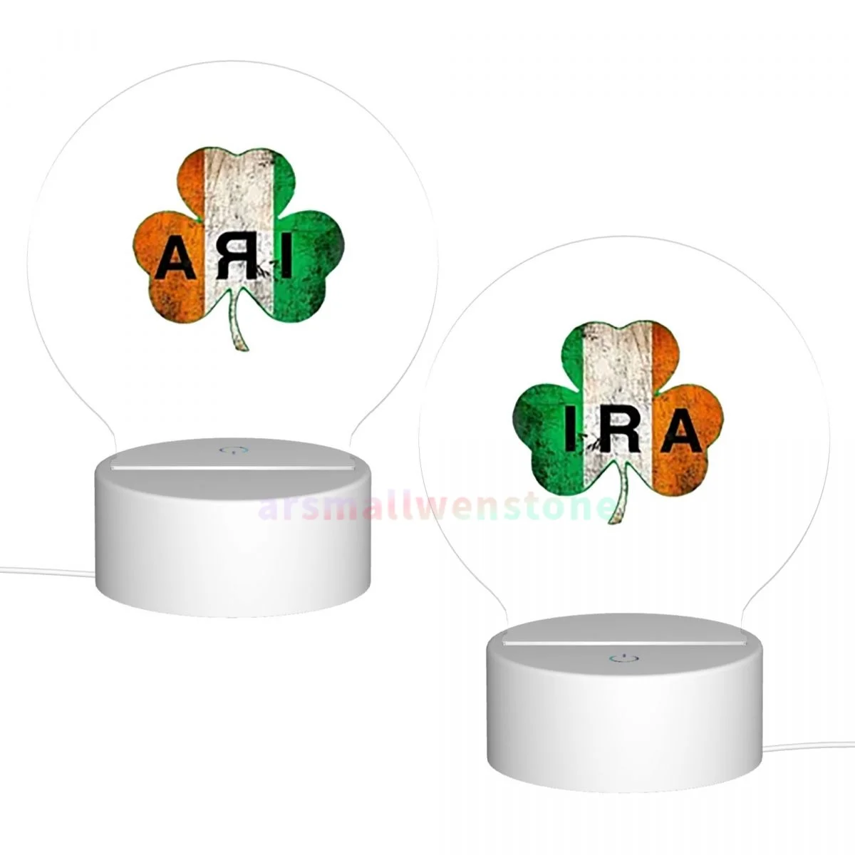 IRA Irish Lucky Shamrock St Patrick's Day Ireland Flag Acrylic Photo Lamp Photo LED Night Light,Photo Frame,Gift for Couple