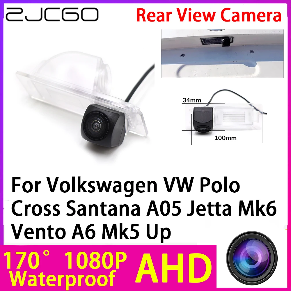 

ZJCGO AHD 1080P Reverse Rear View Camera Night Vision for Volkswagen VW Polo Cross Santana A05 Jetta Mk6 Vento A6 Mk5 Up