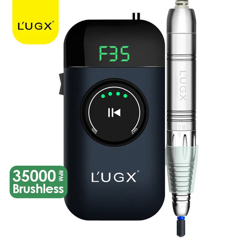 LUGX Exclusive Agency 35000rpm Nail Drill Machine Cordless Brushless Portable Electric Rechargeable 35 Professional Nail Drill