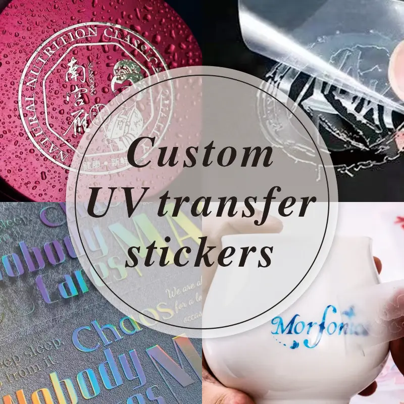 100PCS Custom 3D Transfer Sticker Gold Silver Crystal Label Self-adhesive Brand  Logo Vinyl Personalized DTF Print Foil Relief