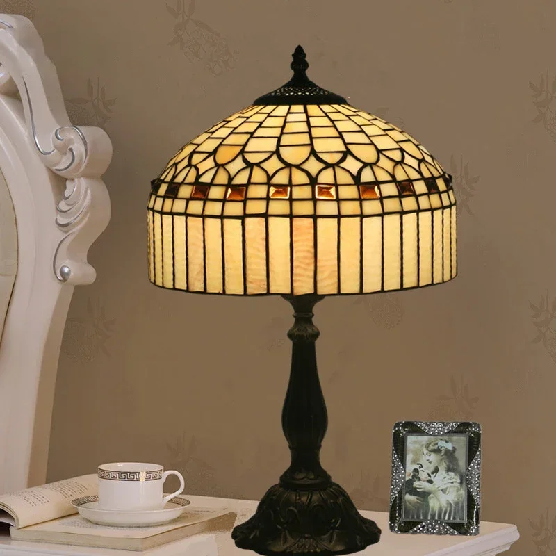DORIAN Contemporary Creative Glass Table Lamp LED Modern Tiffany Desk Light Decor for Foyer Living Room Bedroom Bedside