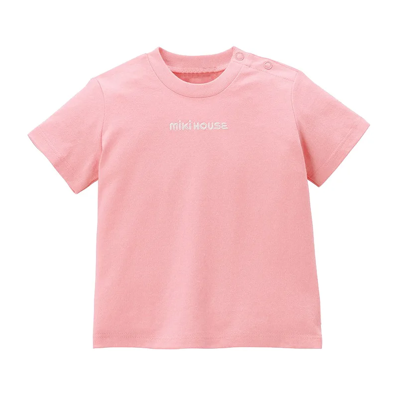 Summer New Short Sleeved T-shirts Children\'s Solid Color Minimalist Letter T-Shirt Kids Clothes Baby Tees Cute Tops Camisetas