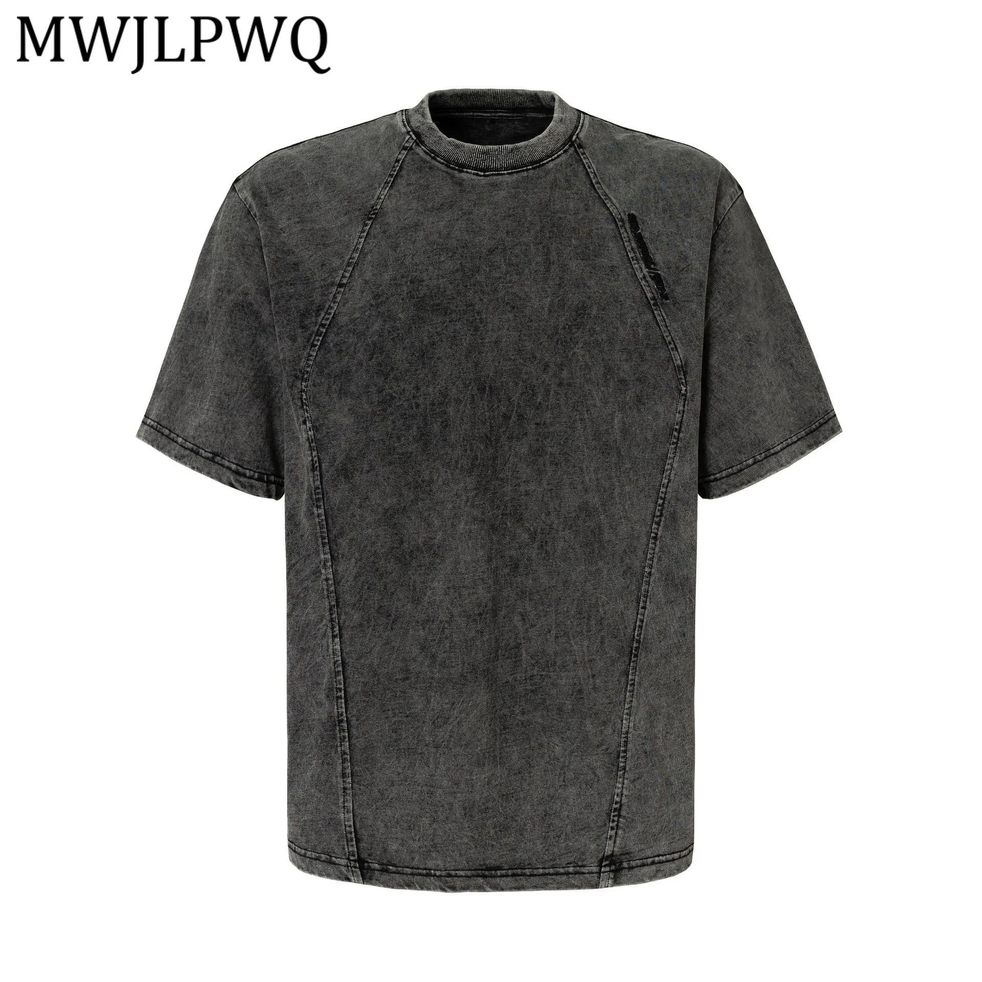 

Футболка MWJLPWQ в американском ретро-стиле с цветочным узором, уличный оверсайз дизайн, короткий рукав, для мужчин, новинка лета 2026, модель 13378