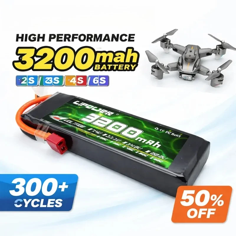 

For Model Aircraft 3200mAh High-Rate Lithium Battery 2S 3S 4S 6S