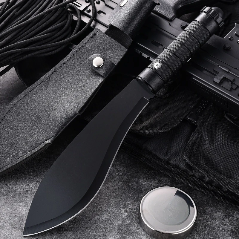 Stainless Steel Outdoor Survival Knife Portable Camping EDC Pocket Knife Multi-purpose Cutting Knife for Self Defense Hiking BBQ