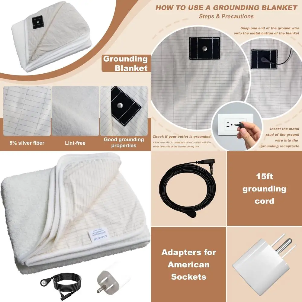 

Уютный заземляющий бросок, в стиле Земли, 59x78, бежевый, повышает сон и уменьшает усталость.