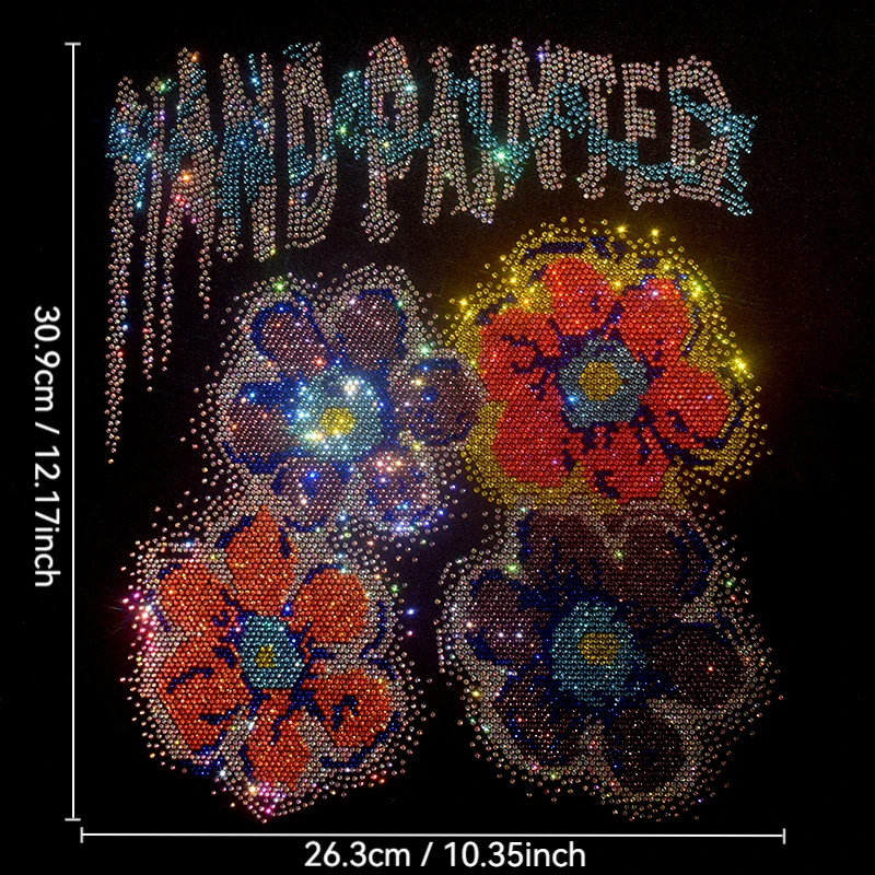 

Rhinestone flower ironing on sweaters, coats and T-shirts fashion accessories large patches