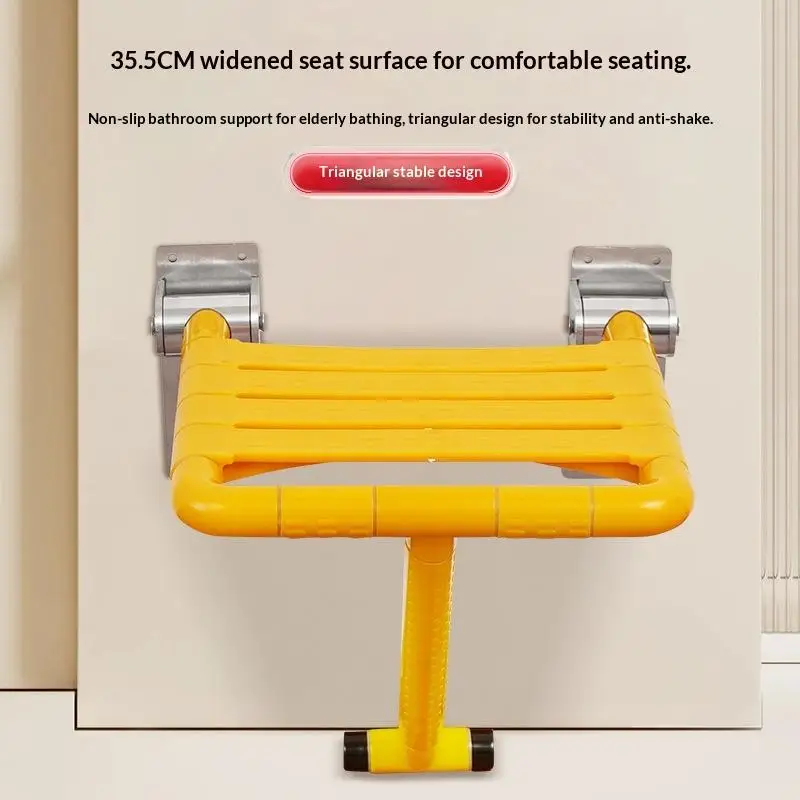 1 Set Dusch- und Badewannenstuhl, rutschfeste Treppe, klappbarer Sitz mit Stützbein, Badezimmer-Toilettenklappstuhl für ältere und behinderte Menschen – Detail 4