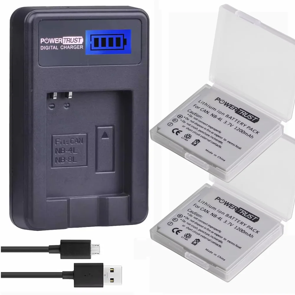 NB-4L Аккумулятор/USB-зарядное устройство для Canon PowerShot SD30,SD40,SD200,SD300,SD400,SD600,SD750,SD940,SD1000,TX1,ELPH 100, IXUS 50 60 80