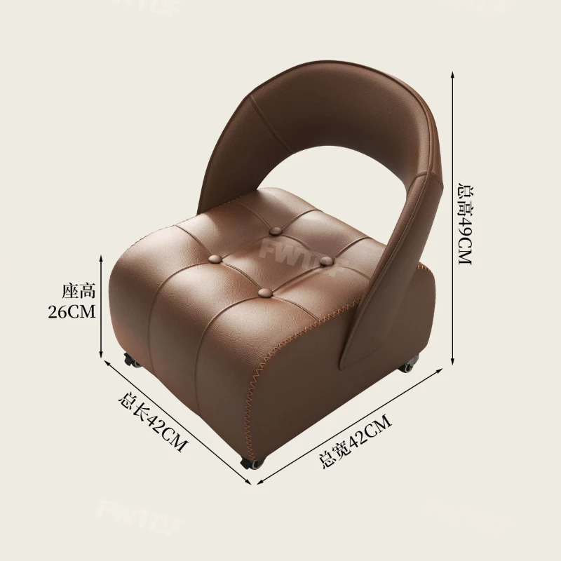 Floor Rolling Stool Luxury Orange Portable Vanity Stool Entryway Pouffe Mueble Recibidor De Entrada Living Room Furniture