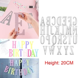 20cm Large Big Capital Letters 26A-Z Alphabets Metal Cutting Dies Set For DIY Scrapbooking Decoration Card Craft Making 2024 New