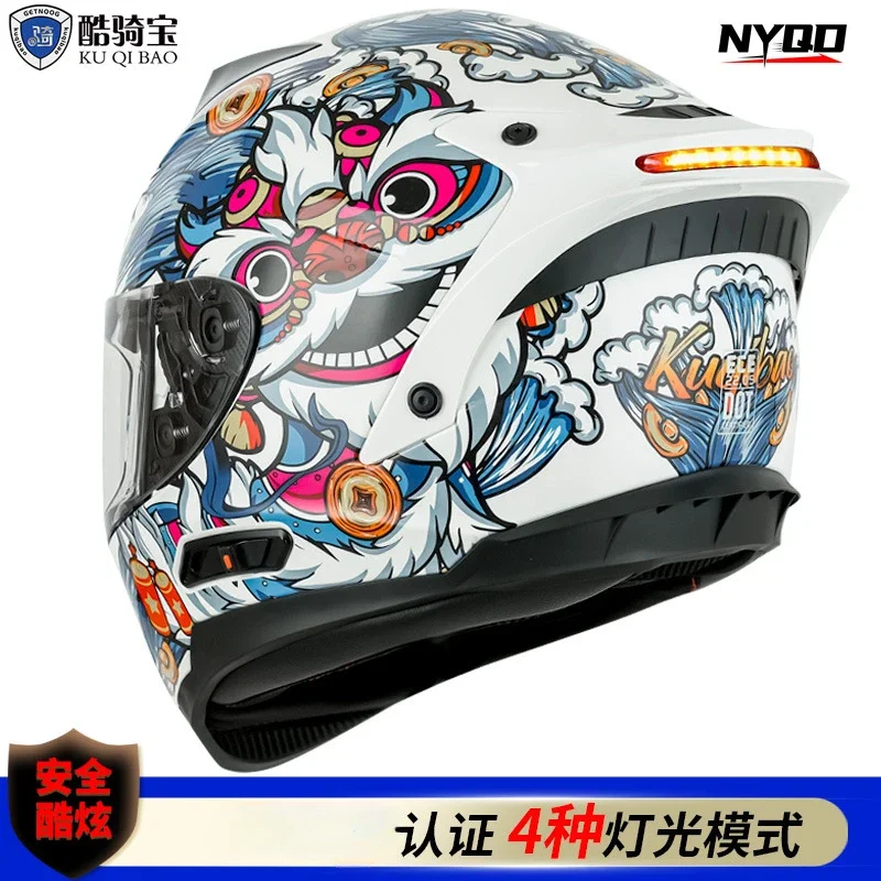 

Motorcycle Full Helmet Personalized Anti Fog with Lighting DOT ECE Certification Motorbike Helm Casco De Moto