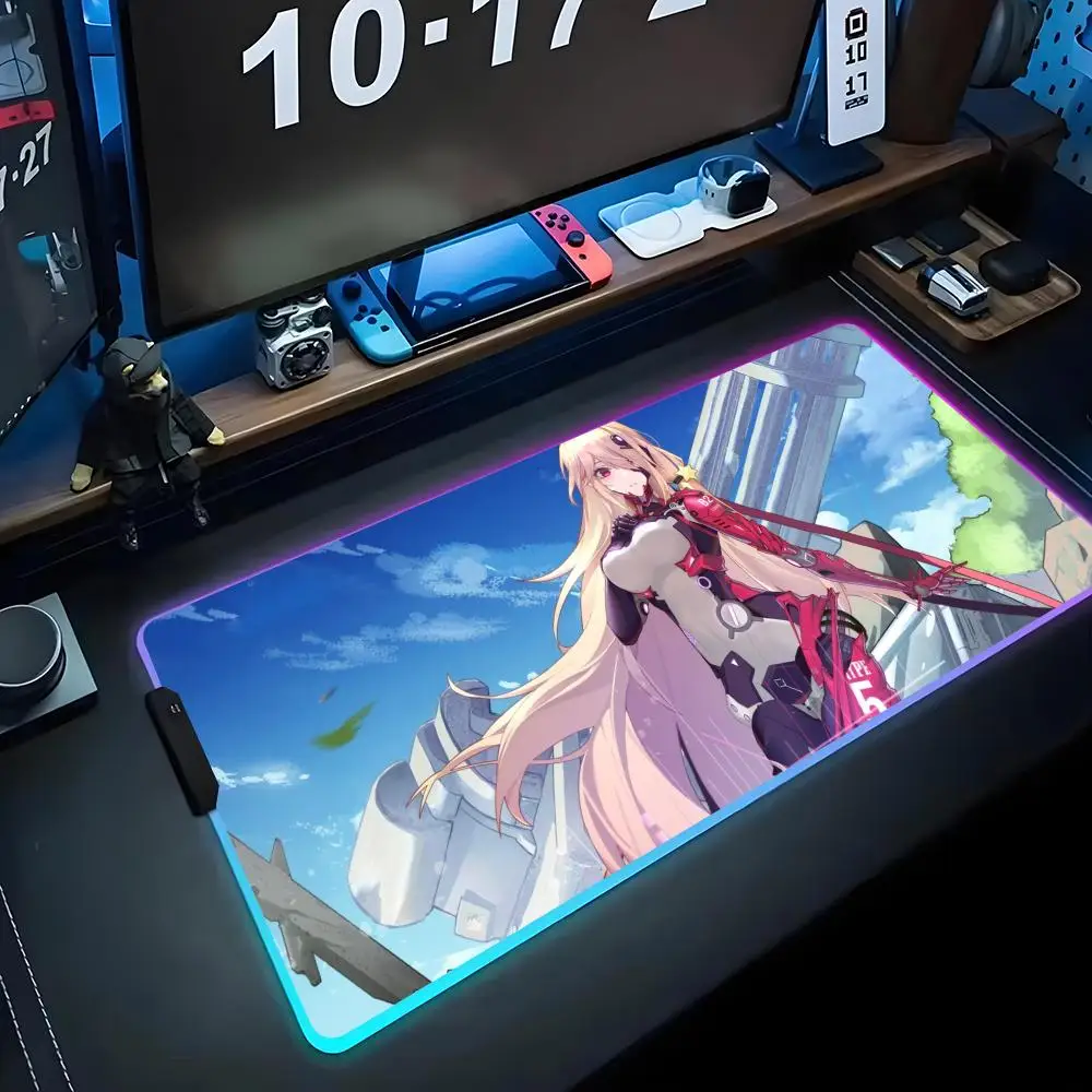 

Коврик для мыши Game Tower of Fantasy RGB Gaming Mousepad Большой светодиодный коврик для ПК Настольный коврик Светящийся коврик для мыши Большие коврики для клавиатуры Настольный коврик