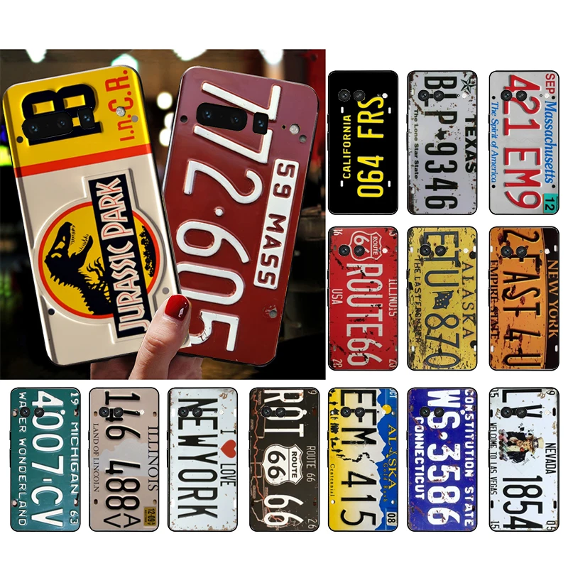 Phone Case for Google Pixel 8 7 Pro 7a 6A 6 Pro Pixel 8A 4A 3A 4 XL Pixel 5 6 4 3 3A XL License Plate Case Funda Capa