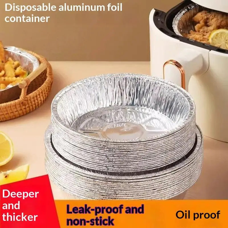 10pcs Aluminium Foil Trays Air Fryer-Specific Foil Trays Food-Grade Household Foil Bowls Disposable Aluminium Foil Trays