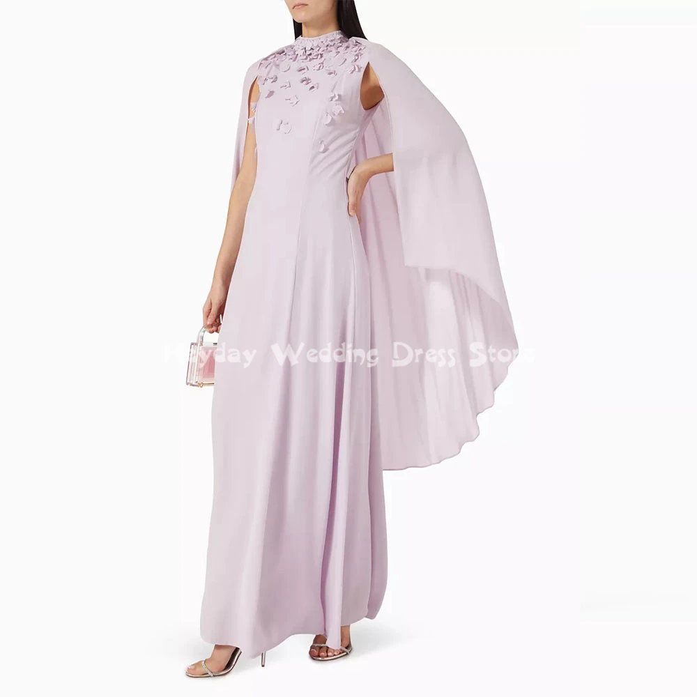 

Heyday женские вечерние платья трапециевидной формы с высоким воротом и 3D цветами, элегантные платья без рукавов с шалью до щиколотки, 2025