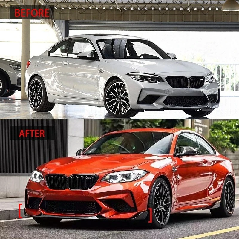 For BMW F87 M2 2015-21 Gloss Black 3-Piece Front Lip Spoiler for Car Styling High Quality Durable Easy Install Aftermarket Parts view 2