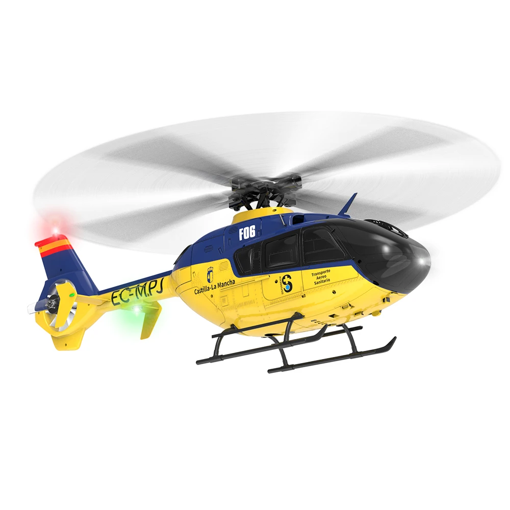 RC Helicopter with Light F06 2.4G 6CH Direct Drive Brushless Motor Aerobatic EC135 Helicopter for Beginner RTF Version