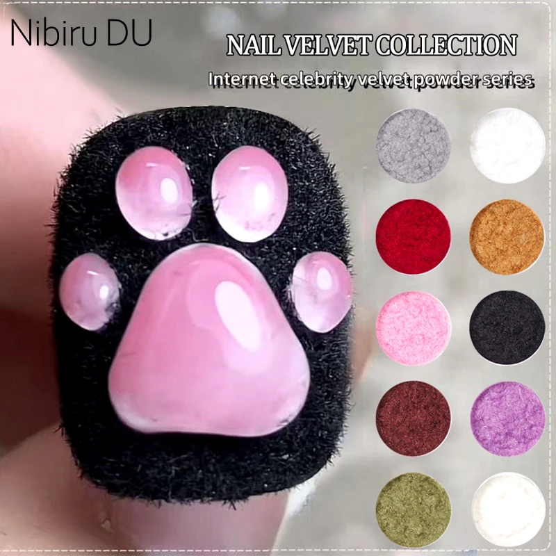 6/3/1PCS 3D Flocking Velvet Powder Nails Art DIY Tips Design 7 Color Velvet Flocking Dust Powder Glitter Velvet Flocking Powder