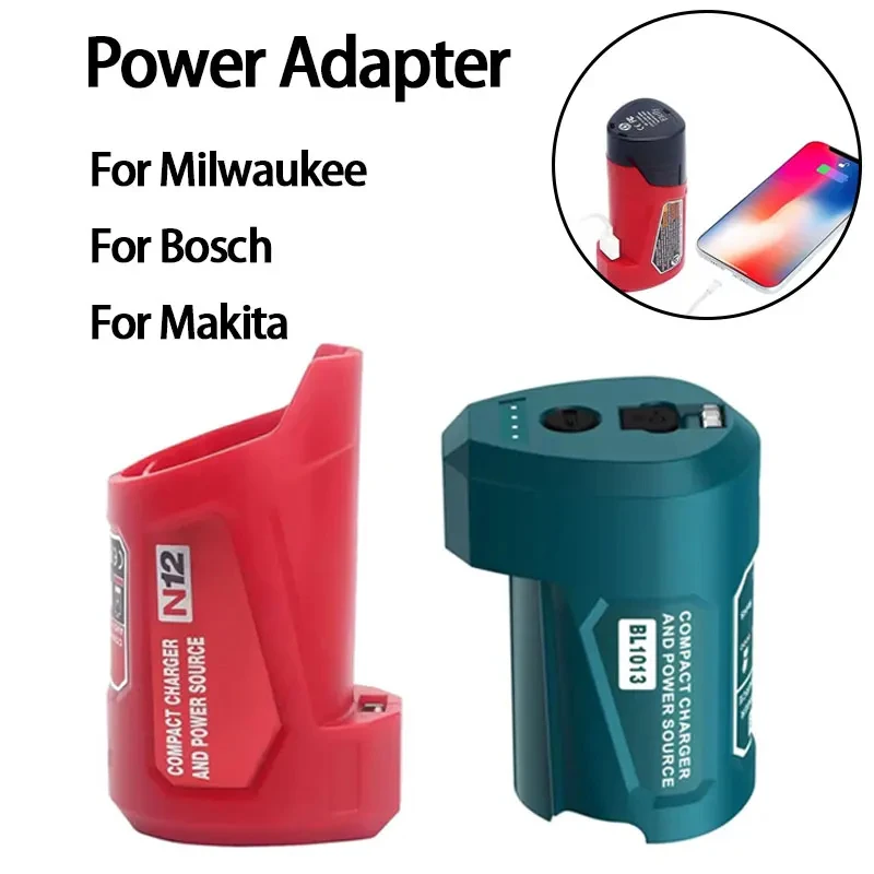

For Makita 10.8V 12V with USB Type-C DC Battery Adapter for Makita 10.8V Battery BL1013 BL1014 Charger Adapter Fast Charging 10