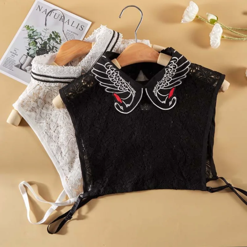 Nouveau col polyvalent pour femmes automne printemps hiver dentelle chemise décontractée respirante faux col bord en dentelle col soluble dans l'eau