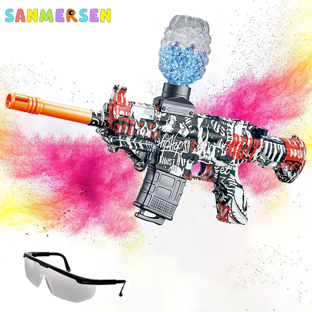 M416 Gel Balls Blaster Gun Toy Guns with Goggles CS Fighting Game Paintball Shoot Outdoor Toys for Boys Children Gift