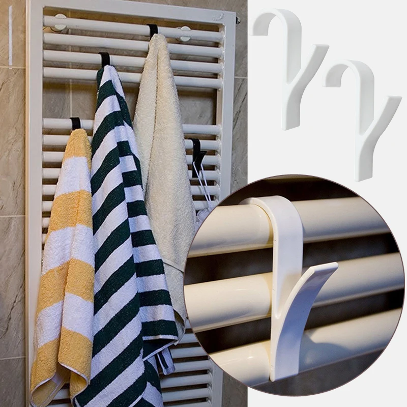 Hanger for Heated Towel Radiator Rail Bath Hooks Holder Clothes Hanger Scarf Hanger Drying Space Towel Y Shap Rack 1/2/4PCS