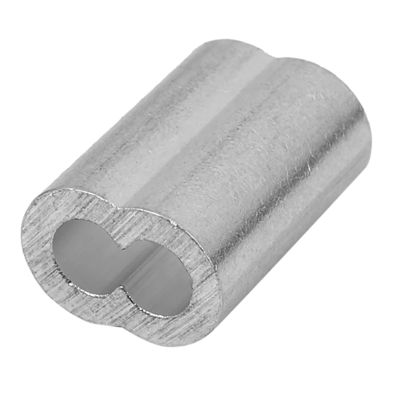 100Pcs 15Mm Aluminum Hourglass Ferrules Sleeve Crimp For 3Mm Wire Rope-[A22I Store]