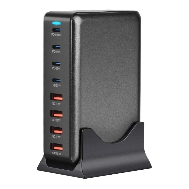 Pengisi daya Desktop 320W GaN, pengisi daya PD Tipe C USB 8-port