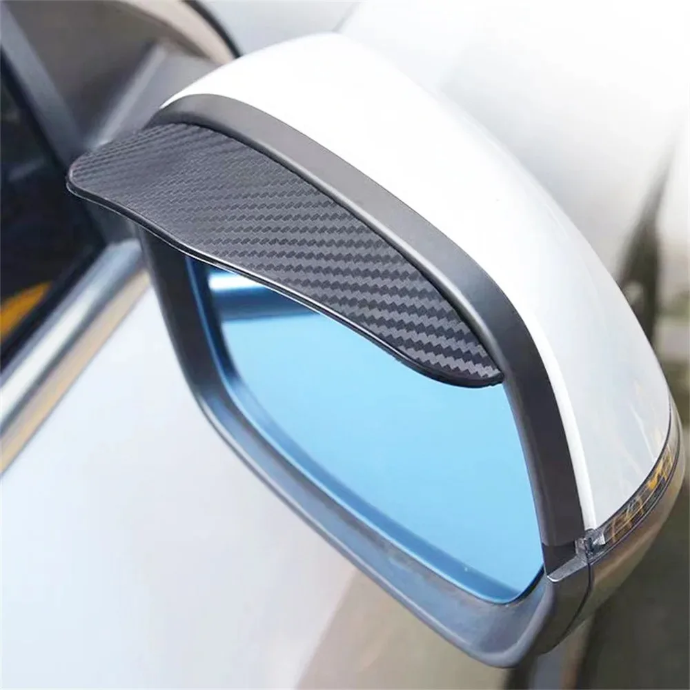 2Pcs Car Rearview Mirror Rain Eyebrow Rain Shield Snow Guard Sun Visor Auto Rear View Shade Protector Rainproof Blades Sticker