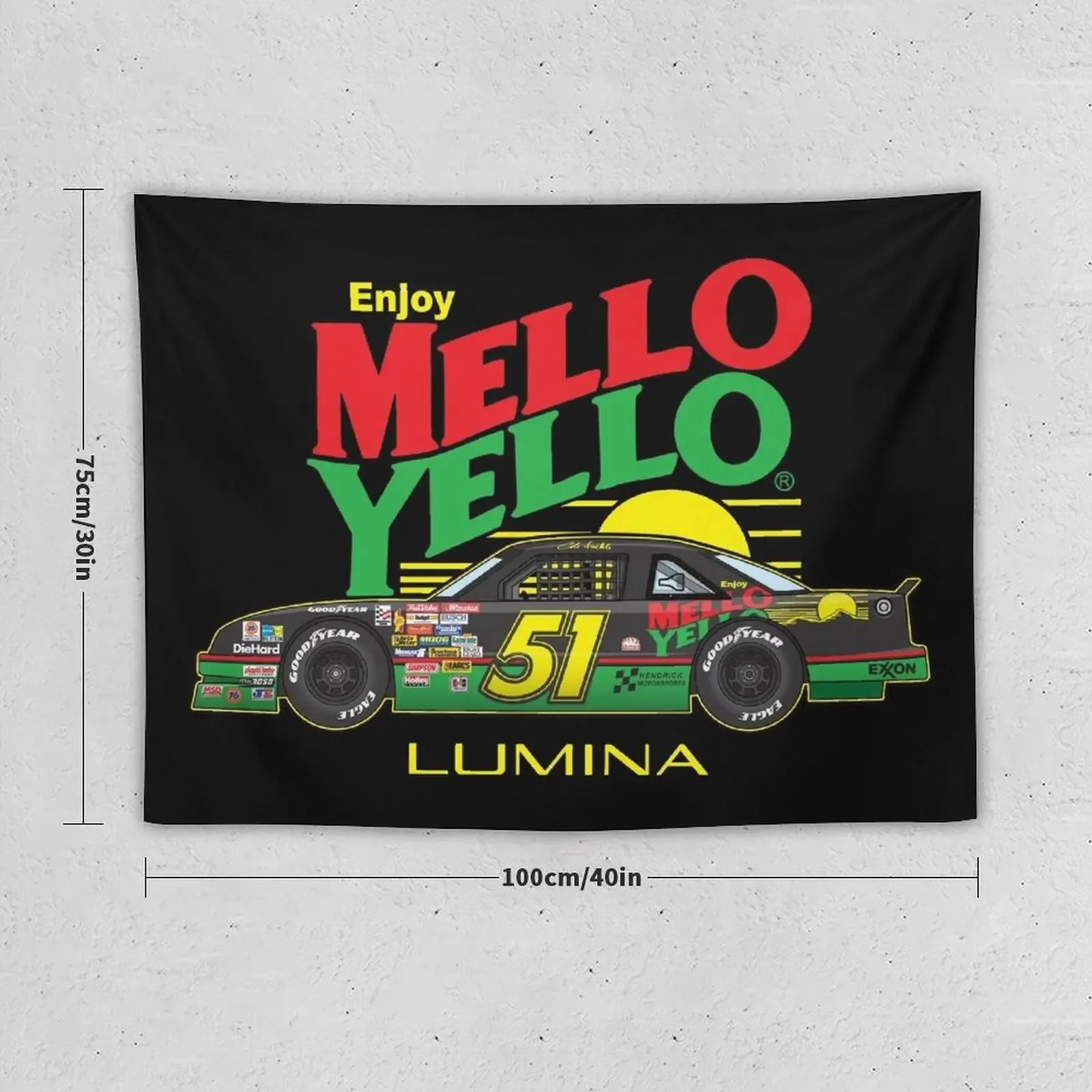 #51 Mello Yello Cole Trickle Days of Thunder Illustration Tapestry Wall Hanging Decor Tapestry