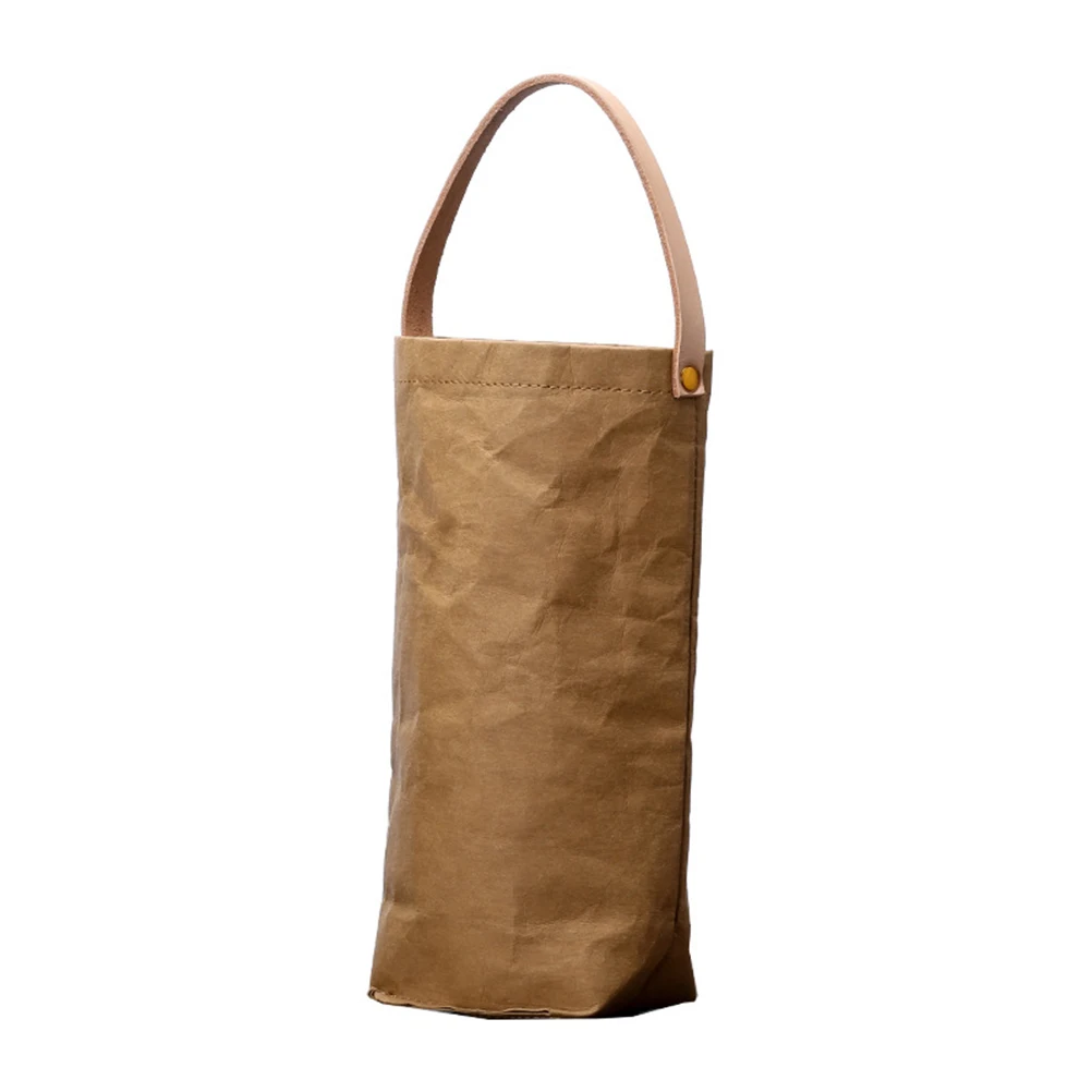 

Red Bag Gift Bag Washable Kraft Paper Bottle Bags Gift Pouches Packging Bag Carrier Bags for Party (Brown)