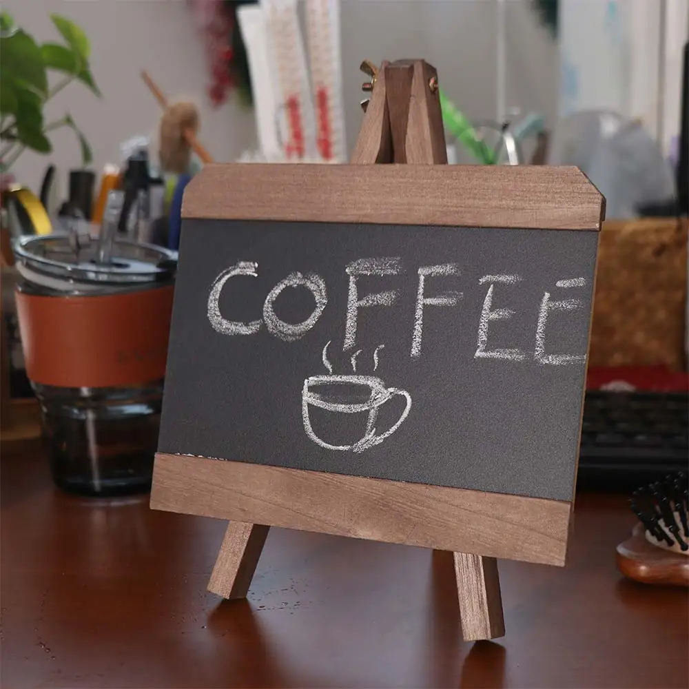 Mini Retro Bar Chalkboard Collapsible Multi-Function Small Wooden Blackboard Nordic Style Writing Board Erasable Chalkboard