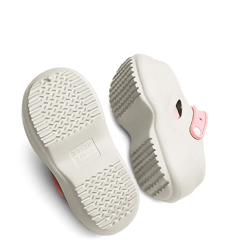 7.5cm Thick Soled Garden Sandals Women Hole Shoes 2024 Summer Street Sandals And SlippersBeach Shoes EVA Sandals