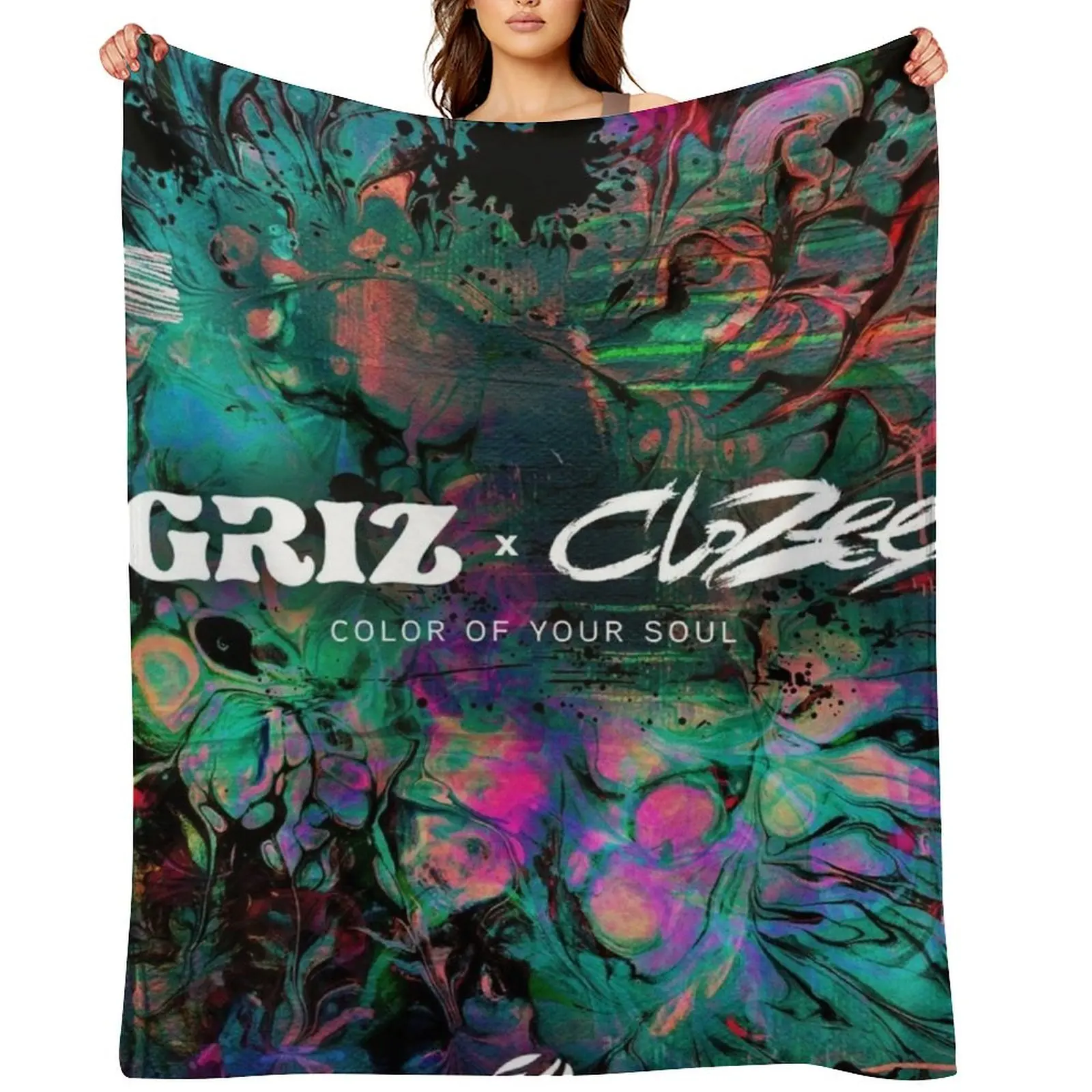 

griz color your soul tour 2022 masmart Throw Blanket For Decorative Sofa Baby Bed Moving Blankets