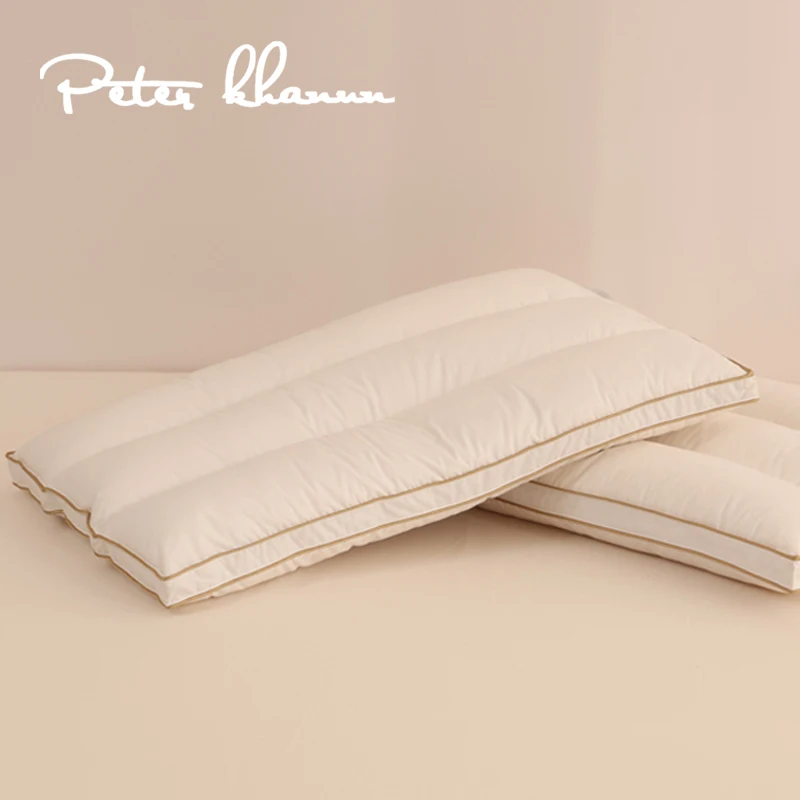 Peter Khanun Ergonomic Orthoped Pillow Neck Spine Protection Goose Down Thin Pillow for Side and Back Sleeper,1 pcs