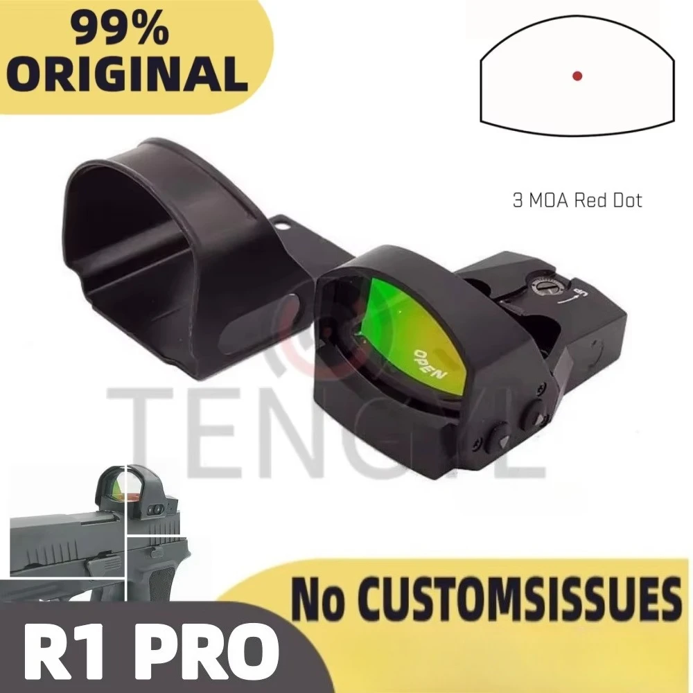 Original R1 PRO 1X30mm Reflex Red Dot Sight Original 3 MOA Open Reflex Pistol Handgun Optic Sightscope with Protective Shroud