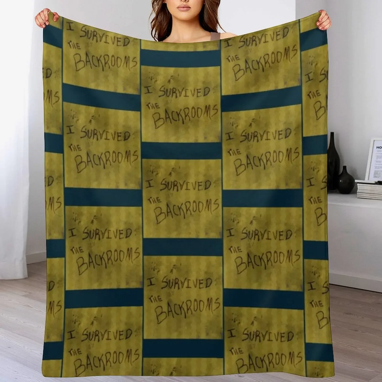 

I survived the backrooms1 Throw Blanket Weighted Furry Sofa Quilt Soft Plush Plaid Blankets