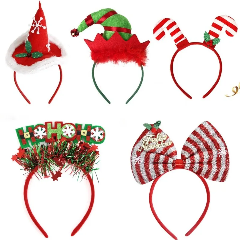 Christmas Headbands Funny Santa Claus Leg Hairband Xmas Kids Favor Gifts Head Band Merry Christmas Natal Navidad Party Decor