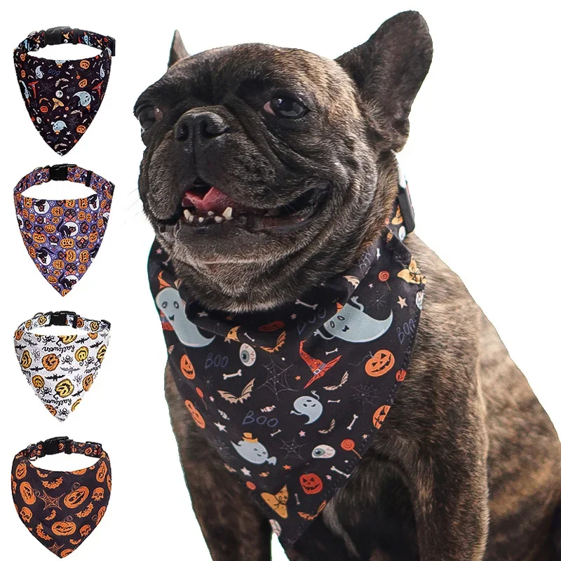 New Pet Supplies Halloween Dog Drool Bib Collar Cat Triangle Bib