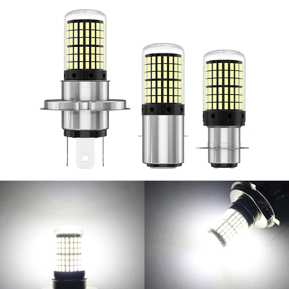 Super Bright Motorcycle AccessoriesLED Headlight Bulb H4 Hi/Lo BeamP15D BA20D explorers Spotlight For Moto Scooter ATV White 12V