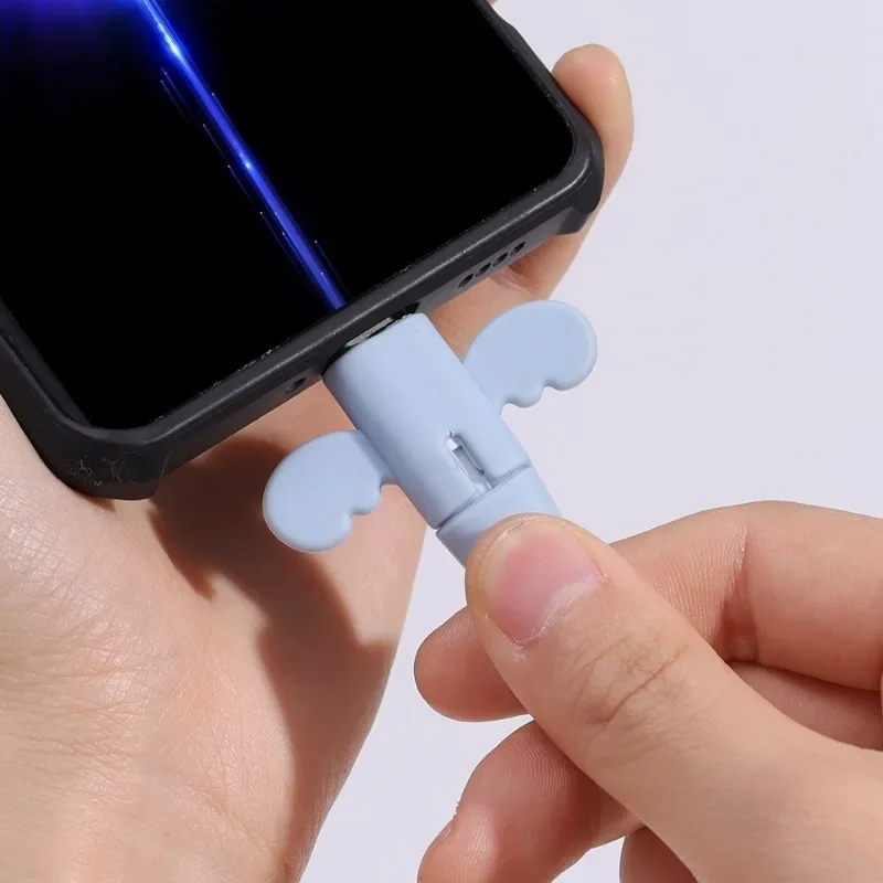 Cabo de carregamento de silicone protetor anti-quebra para ios android iphone samsung universal envoltório de dados tipo anjo cabos enrolador manga