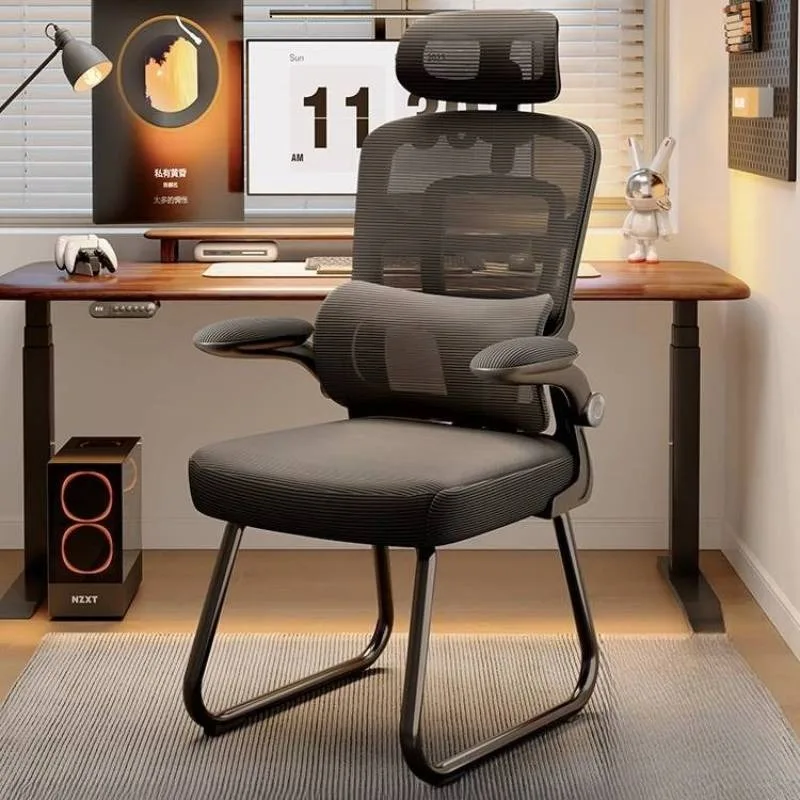

Comfy Gray Headrest Office Chair Armrest Support Conference Computer Gaming Chairs Oversized Design Silla Oficina Home Furniture