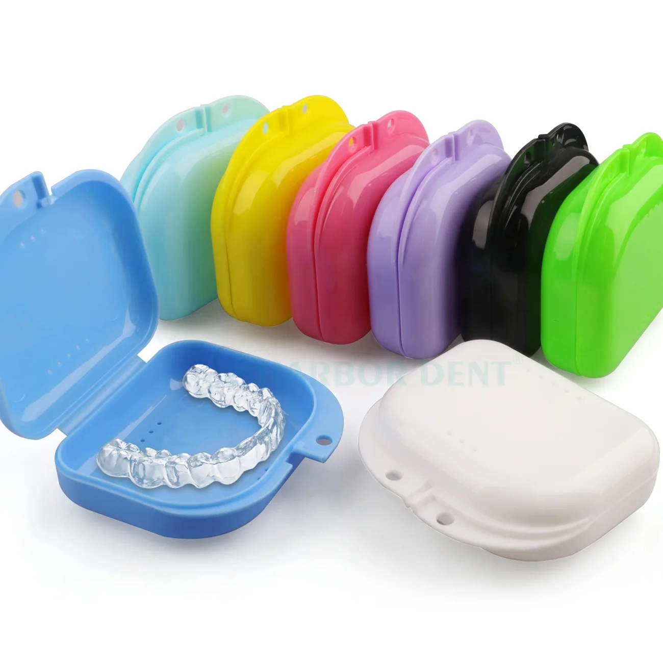 

Dental Orthodontic Teeth Retainer Storage Box Dentist Supplies Tray Care Denture Storage Box Oral Teeth Protecting Accessories