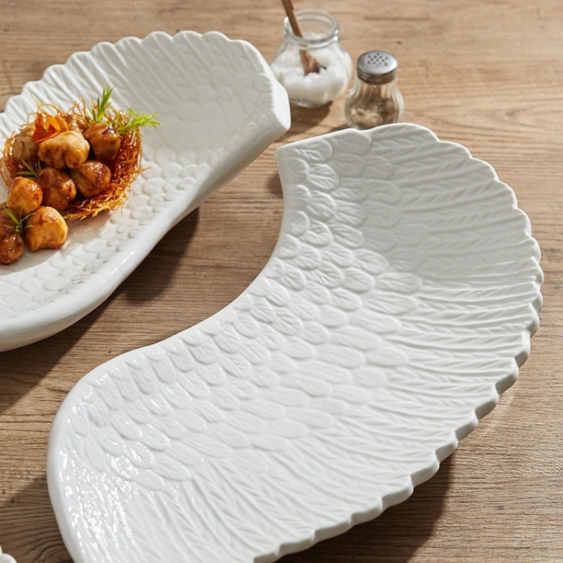 European Ceramic Platter Sushi Sashimi Serving Dish for Restaurant Commercial Use Creative Italian Style Shallow Plate Gift